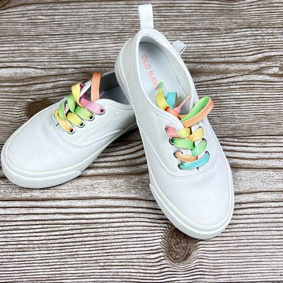 Old Navy Toddler Girls Canvas Slip On Calla Lily Sneakers Sz 12 - Picture 7 of 12